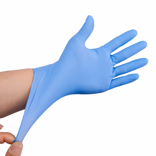 Guanti da esame in nitrile monouso per uso domestico con polvere e senza polvere